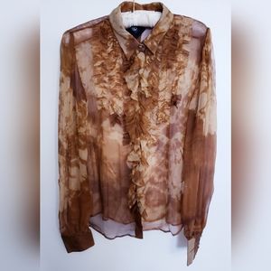 Dolce & Gabbana Tie Dye Print Silk Blouse Top Size 44